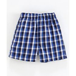 Babyhug 100% Cotton Woven Boxer Pack of 2 Printed & Checkered - Blue Orange