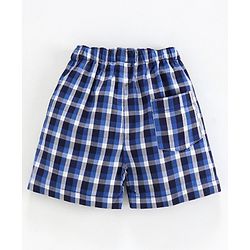 Babyhug 100% Cotton Woven Boxer Pack of 2 Printed & Checkered - Blue Orange