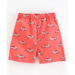 Babyhug 100% Cotton Woven Boxer Pack of 2 Printed & Checkered - Blue Orange