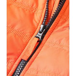Babyhug Full Sleeves Hooded Padded Winter Jacket - Orange Grey