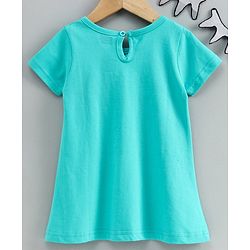 Babyhug Half Sleeves Nighty Text Print - Blue