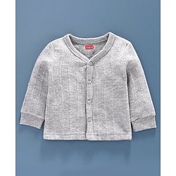 Babyhug Front Open & Pullover Thermal Vest Combo - Light Grey