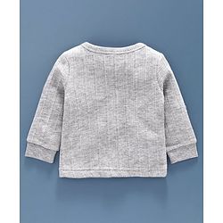 Babyhug Front Open & Pullover Thermal Vest Combo - Light Grey
