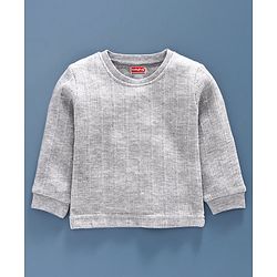 Babyhug Front Open & Pullover Thermal Vest Combo - Light Grey