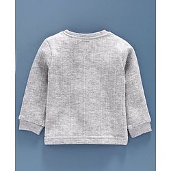 Babyhug Front Open & Pullover Thermal Vest Combo - Light Grey
