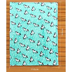Babyhug Coral Blanket Unicorn Print - Sea Green