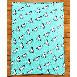 Babyhug Coral Blanket Unicorn Print - Sea Green