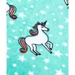 Babyhug Coral Blanket Unicorn Print - Sea Green