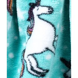 Babyhug Coral Blanket Unicorn Print - Sea Green
