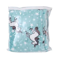 Babyhug Coral Blanket Unicorn Print - Sea Green