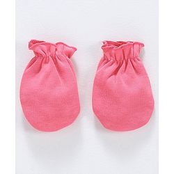 Babyhug 100% Cotton Cap Mittens and Booties Set Teddy Print Pink - Diameter 11.5 cm