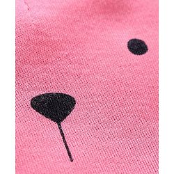Babyhug 100% Cotton Cap Mittens and Booties Set Teddy Print Pink - Diameter 11.5 cm