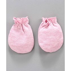 Babyhug 100% Cotton Cap with Mittens & Booties Animal Print Pink  - Diameter 9.5 cm