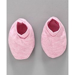 Babyhug 100% Cotton Cap with Mittens & Booties Animal Print Pink  - Diameter 9.5 cm