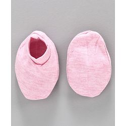 Babyhug 100% Cotton Cap with Mittens & Booties Animal Print Pink  - Diameter 9.5 cm