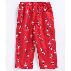 Babyhug Full Length Printed Pajama - Red