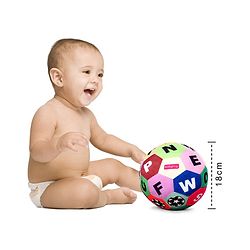 Babyhug Alphabet Soft Ball Multicolor - Height 18 cm (Color May Vary)