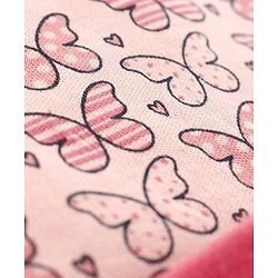 Babyhug 100% Cotton Cap Mitten and Booties Set Coral  - Diameter  10 cm