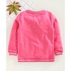 Babyhug Full Sleeves Sweatshirt with Sequins Design - Pink