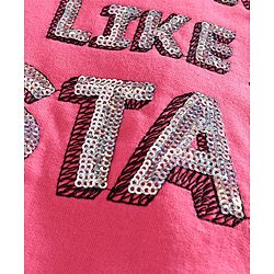 Babyhug Full Sleeves Sweatshirt with Sequins Design - Pink