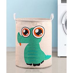 Babyhug Cotton Foldable Laundry bag Crocodile Print - Green