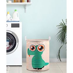 Babyhug Cotton Foldable Laundry bag Crocodile Print - Green