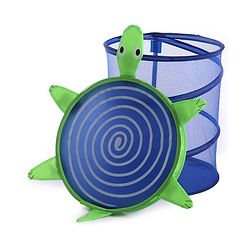 Babyhug Collapsible Laundry Bag With Lid Turtle Shaped - Blue