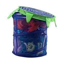 Babyhug Collapsible Laundry Bag With Lid Turtle Shaped - Blue