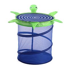 Babyhug Collapsible Laundry Bag With Lid Turtle Shaped - Blue