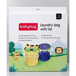 Babyhug Collapsible Laundry Bag With Lid Turtle Shaped - Blue