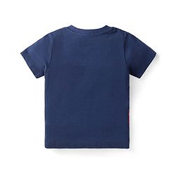 Babyhug Half Sleeves Night Suit Kitty Print - Navy Blue Red