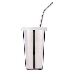 Babyhug Stainless Steel Tumbler With Airtight Lids & Straw - 300 ml