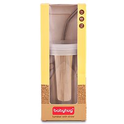 Babyhug Stainless Steel Tumbler With Airtight Lids & Straw - 300 ml