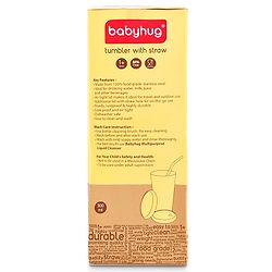 Babyhug Stainless Steel Tumbler With Airtight Lids & Straw - 300 ml