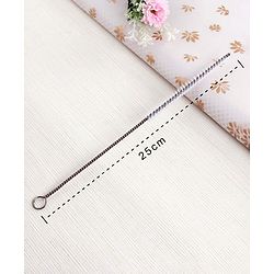 Babyhug Stainless Steel Drinking Straw With Cleaning Brush Set of 5 - Silver