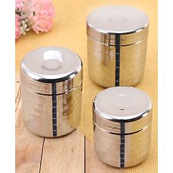 Babyhug Stainless Steel Container Pack of 3 - Silver