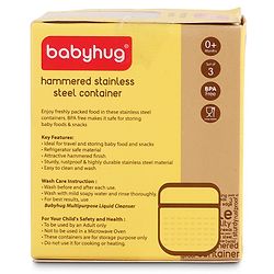 Babyhug Stainless Steel Container Pack of 3 - Silver
