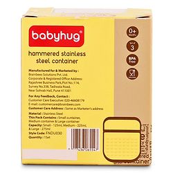 Babyhug Stainless Steel Container Pack of 3 - Silver