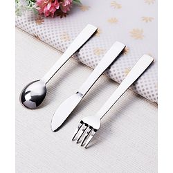 Babyhug Stainless Steel Cutlery Pack of 3 - Silver