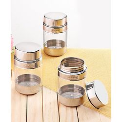 Babyhug Stainless Steel Canisters Set of 3 - Silver