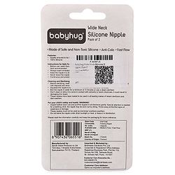 Babyhug Wide Neck Silicone Nipple Fast Flow - Pack of 2