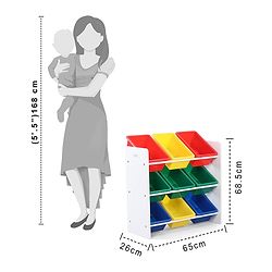 Babyhug 3-Tier Toy Organizer With 9 Trays - Multicolor