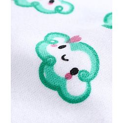 Babyhug 100% Cotton Cap Cloud Print Green  - Diameter 9 cm