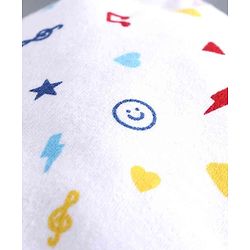 Babyhug 100% Cotton Cap Multi Print White - Diameter 11 cm