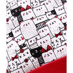 Babyhug Cap Kitten Print Red -  Diameter 10 cm