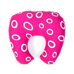 Babyhug Cotton Baby Pillow with Neck Support Circle Print - Red