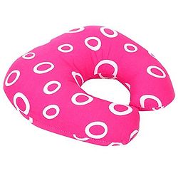 Babyhug Cotton Baby Pillow with Neck Support Circle Print - Red