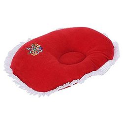 Babyhug Velour Baby Pillow Oval Shape - Red