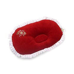 Babyhug Velour Baby Pillow Oval Shape - Red