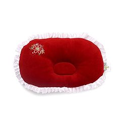 Babyhug Velour Baby Pillow Oval Shape - Red